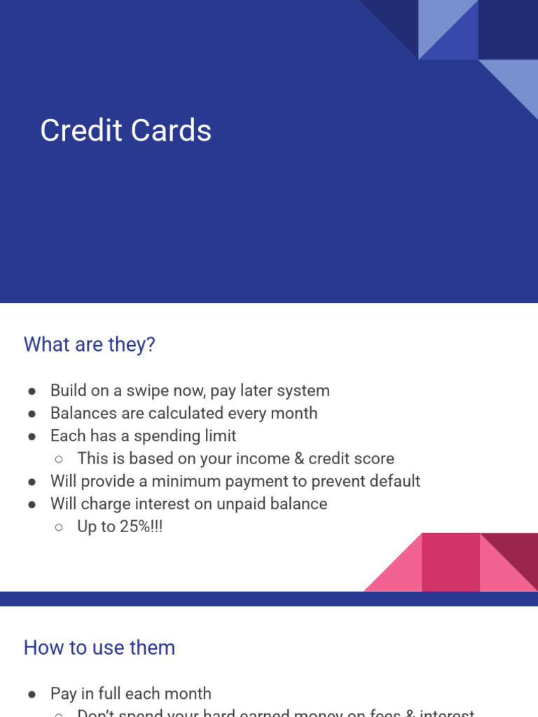 Credit Card Basics and Usage Tips | PDF