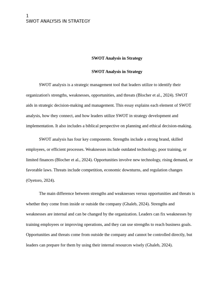 Effective SWOT Analysis for Strategy | PDF | Swot Analysis | Goal