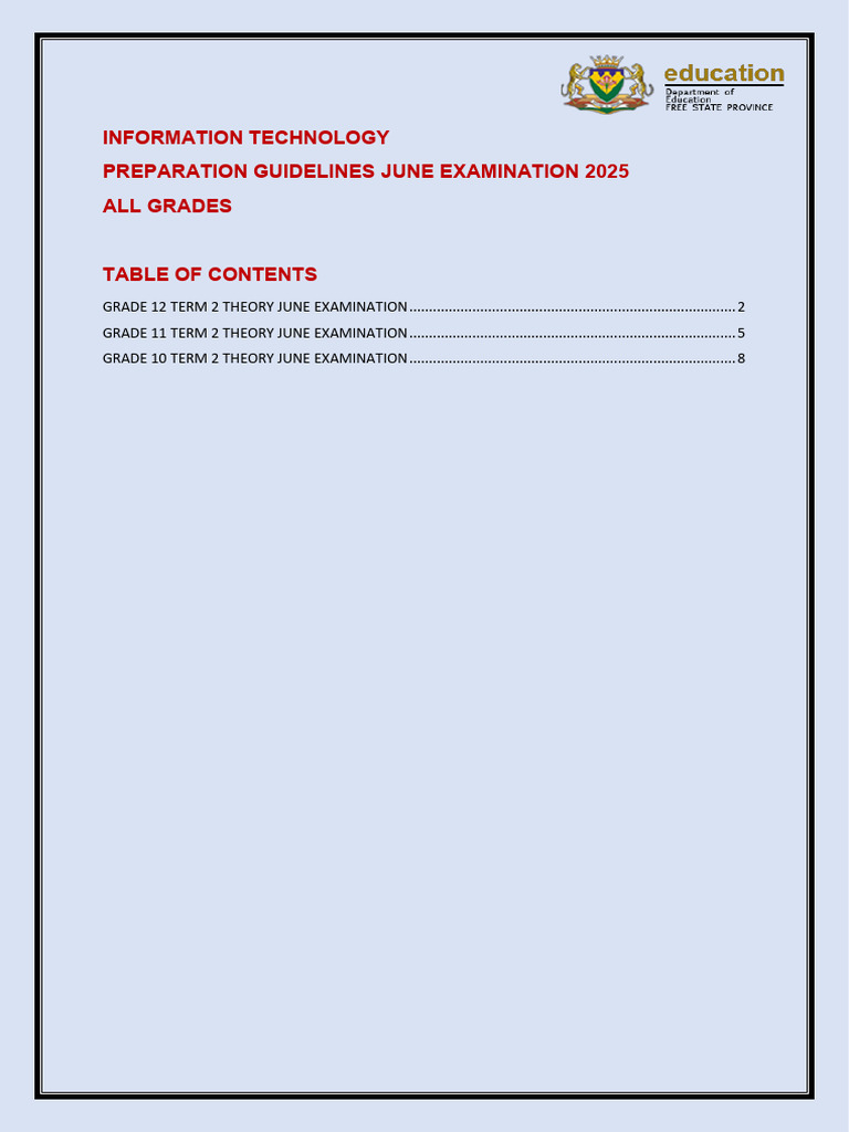 IT June Exam Prep Guidelines 2025 | PDF | Computer Network | Databases