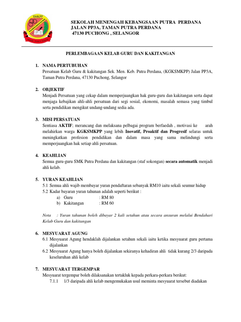 An Kelab Guru Dan Kakitangan Pdf