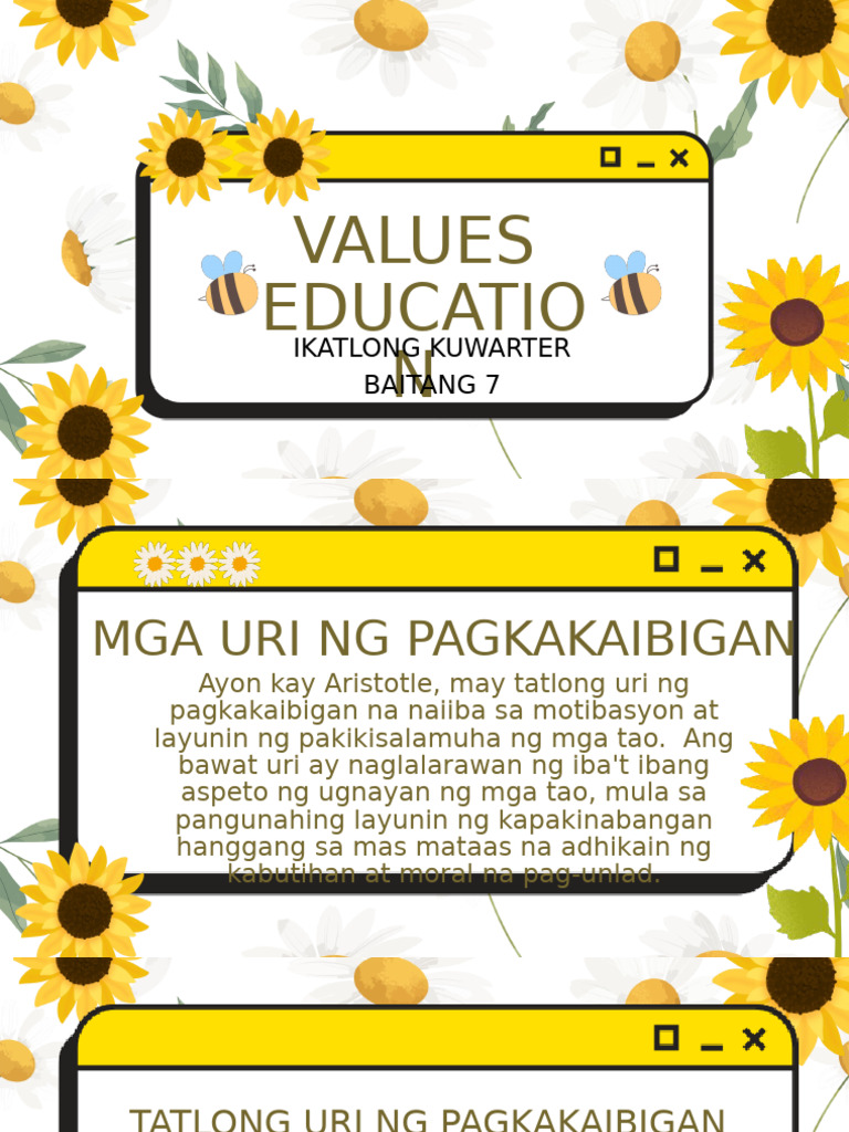 Pdf Presentation Of Values Education Pdf