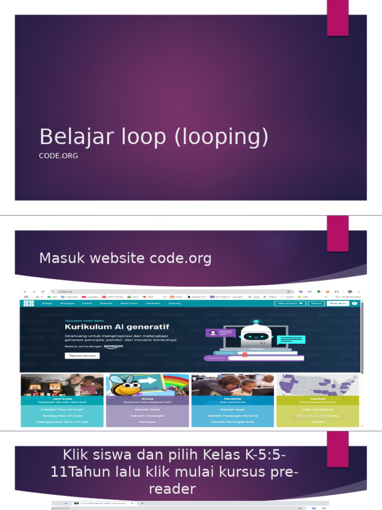 Looping dalam Kursus Pre-Reader | PDF