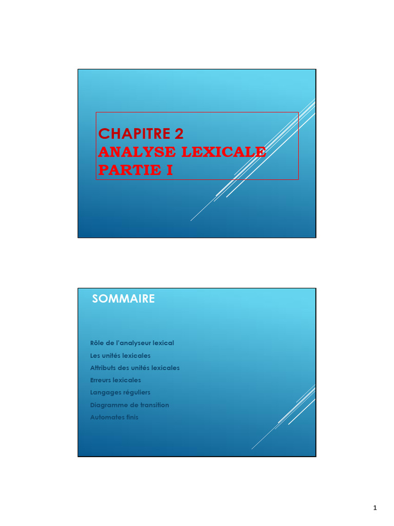 Analyse Lexicale et Unités Lexicales | PDF | Analyse syntaxique ...