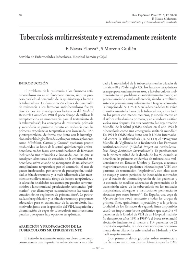 Tuberculosis Multirresistente: Retos y Orígenes | PDF | Tuberculosis ...