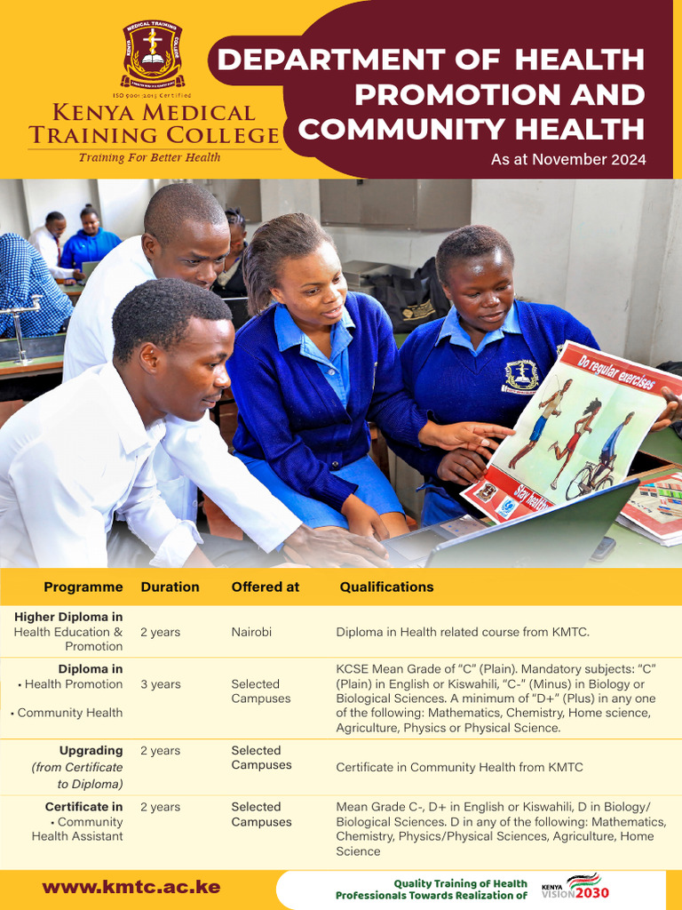 KMTC Community Health Programs Overview | PDF | Diploma