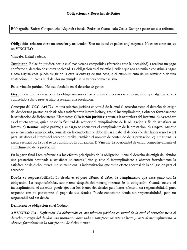 Derechos y Obligaciones en Daños | PDF | Pagos | Bienes (Ley)