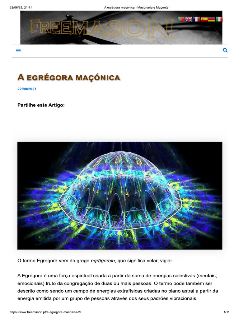 A Egregora Maçônica (Freemason) | PDF