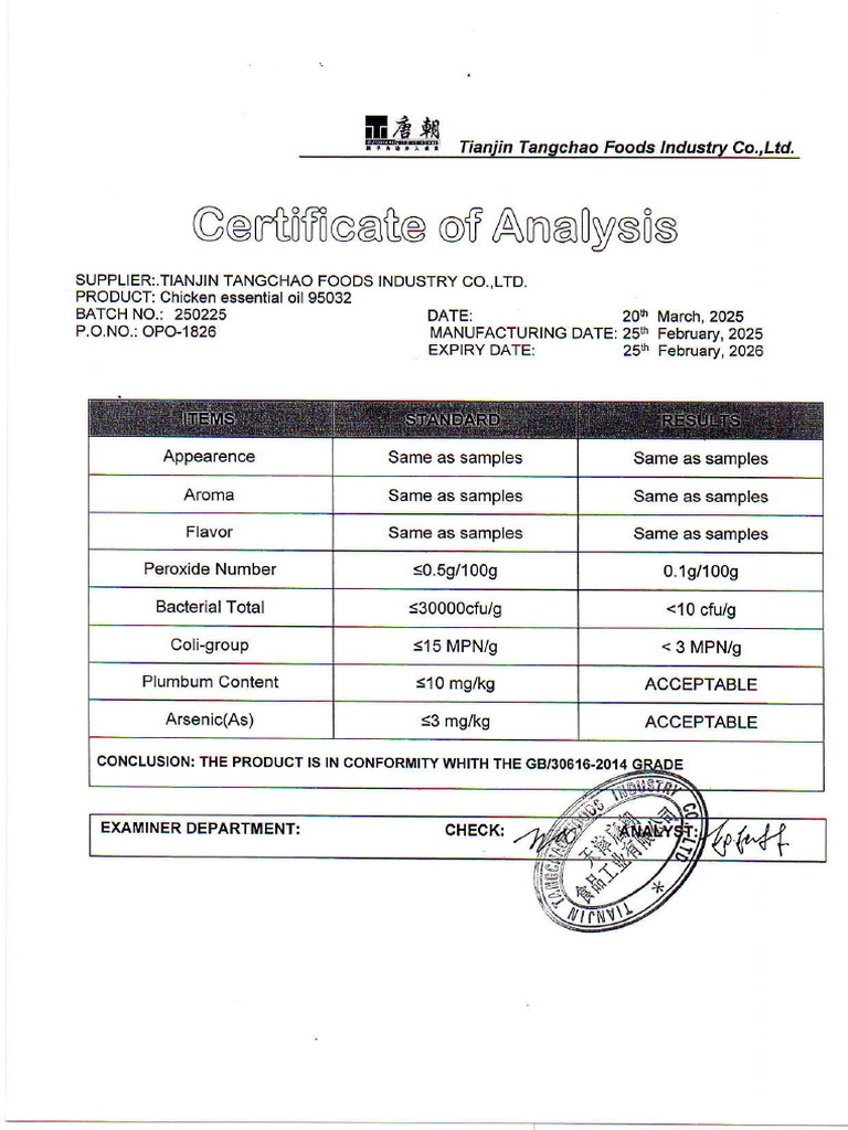 Product Specification for Choken Essential | PDF