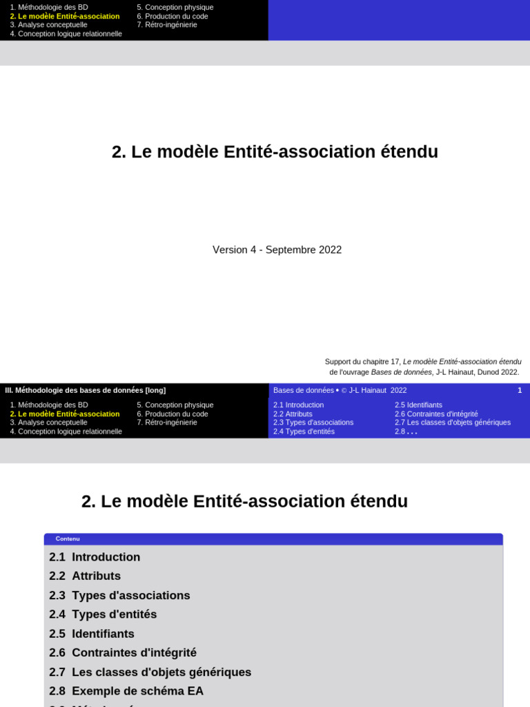 BD 2022 17 Schema EA Etendu | PDF | Bases de données | Logique