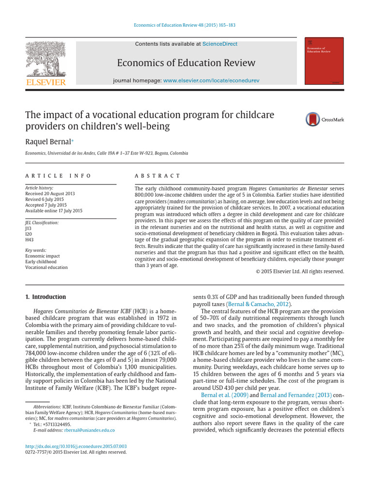 Vocational Training's Impact on Childcare | PDF | Child Care | Child ...