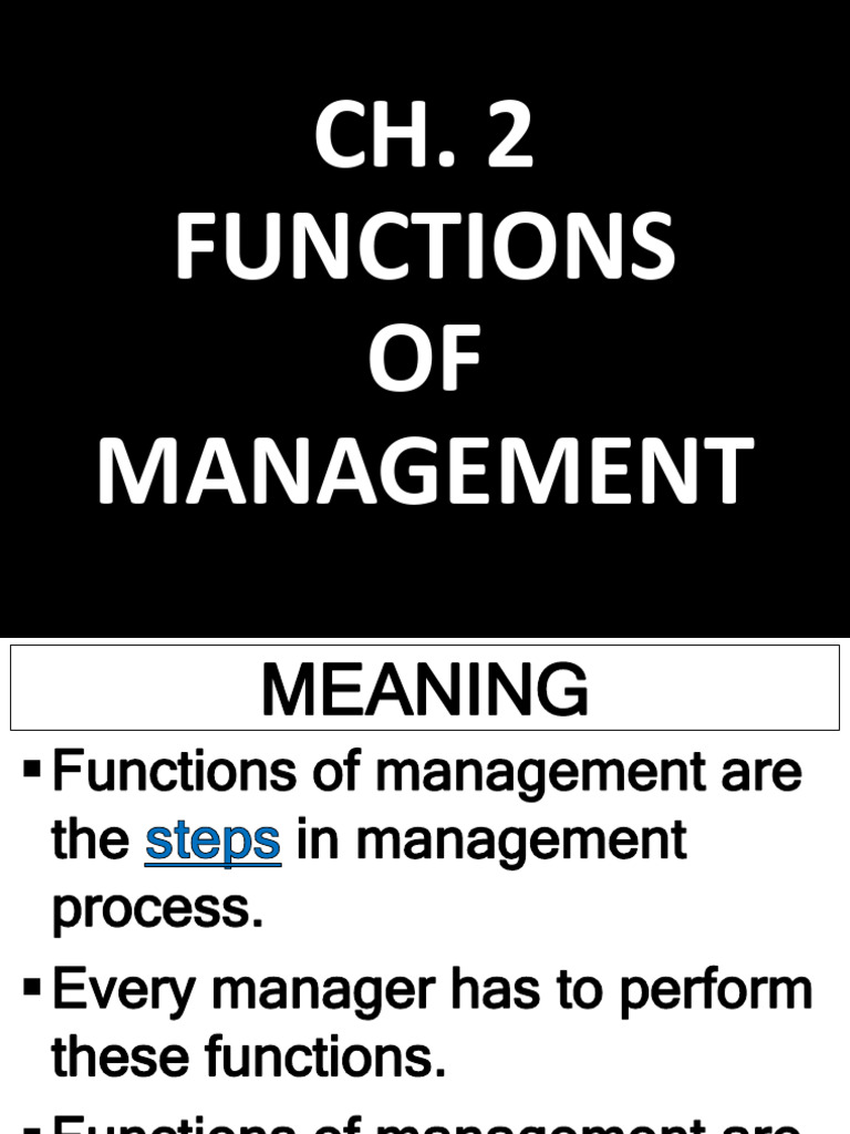 Ch. 2 Functions of Management New For PDF | PDF | Human Resources ...