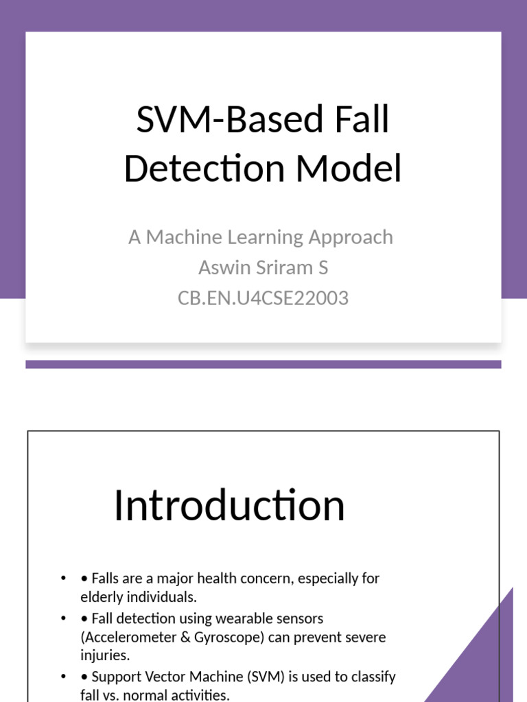 SVM Fall Detection Presentation | PDF
