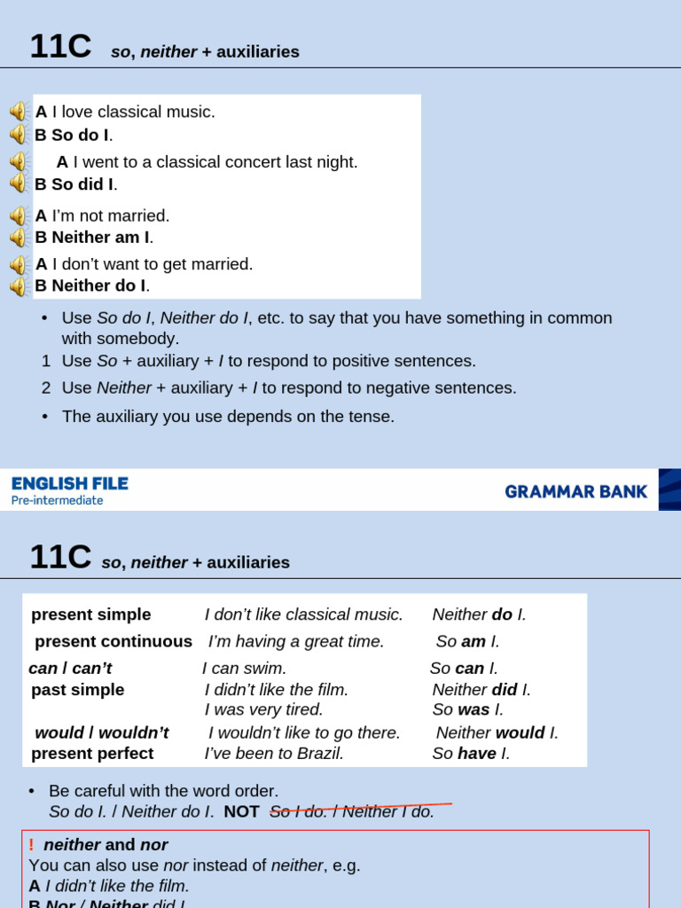11C Grammar Bank | PDF