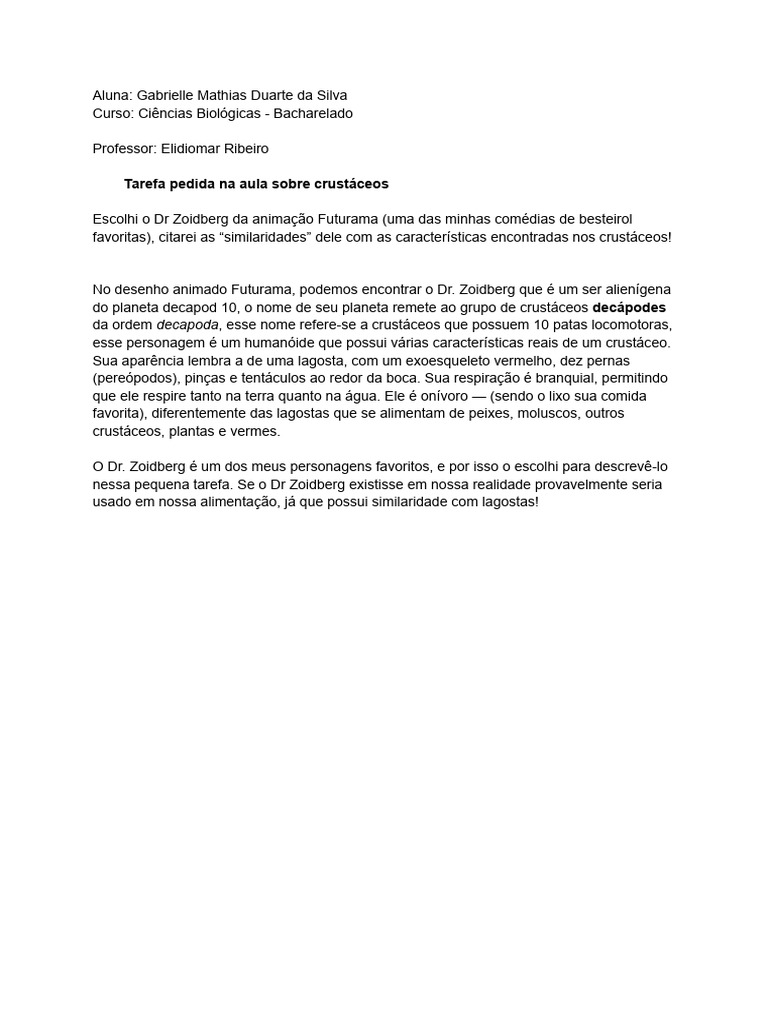 Tarefa - Zoo 3 | PDF