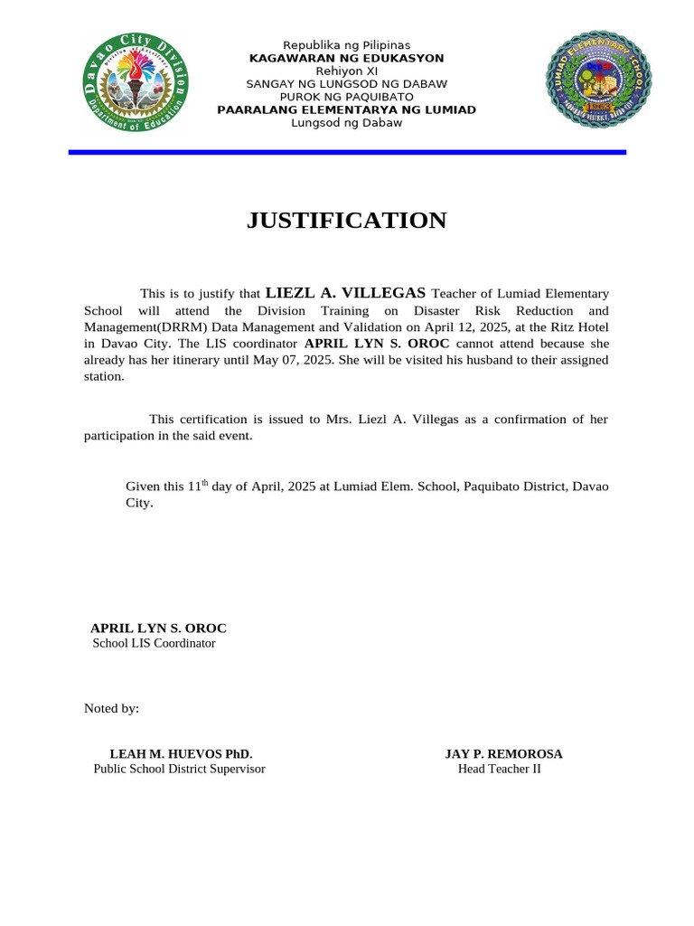 Justification for Teacher's DRRM Training | PDF