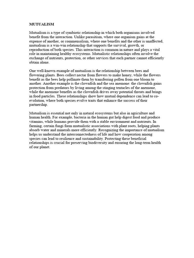 MUTUALISM | PDF