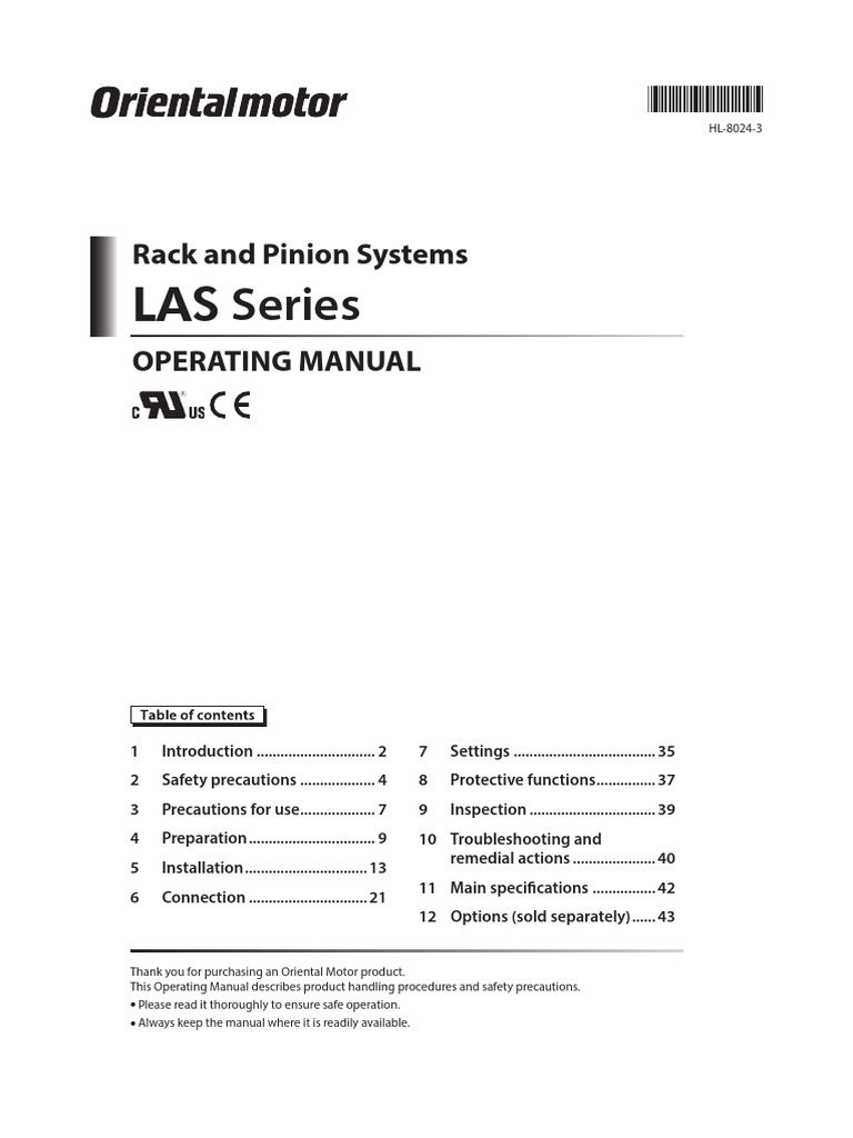 Series: Rack and Pinion Systems Operating Manual | PDF | Power Supply ...