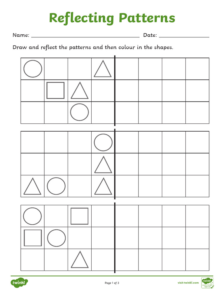t2 M 277 Reflective Patterns Worksheets Ver 1 | PDF