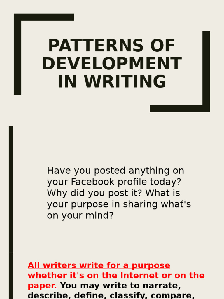 Reading and Writing (Patterns of Development in Writing) | PDF | Essays ...