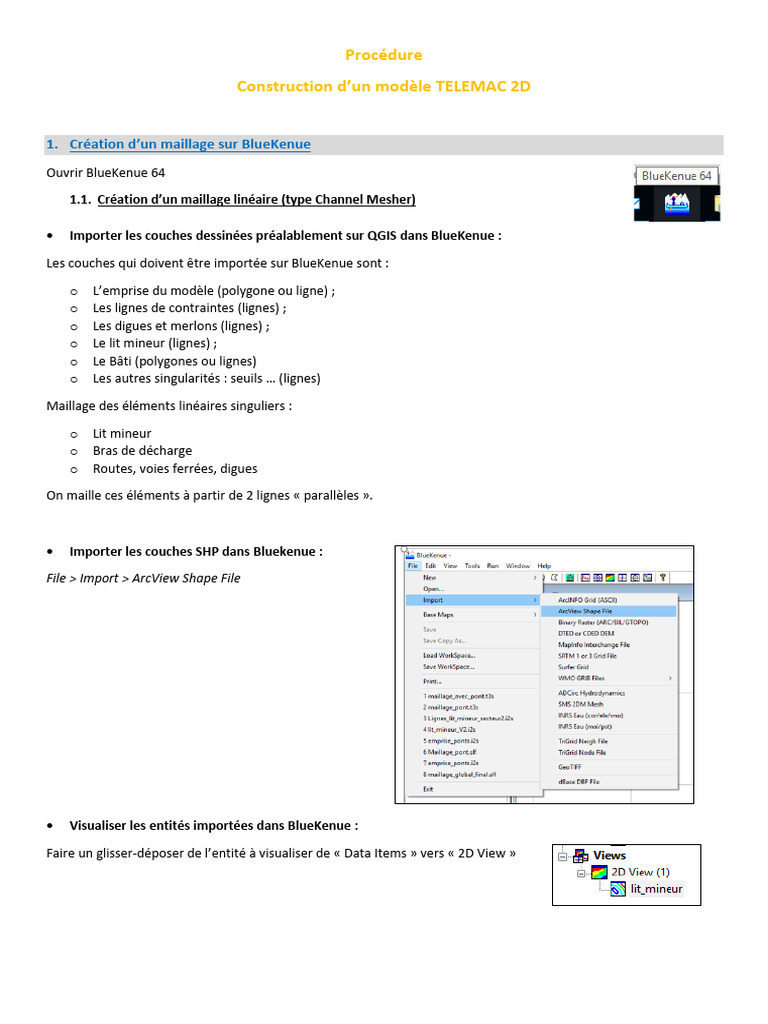 Modèle TELEMAC 2D : Procédure de création | PDF | Fichier informatique ...