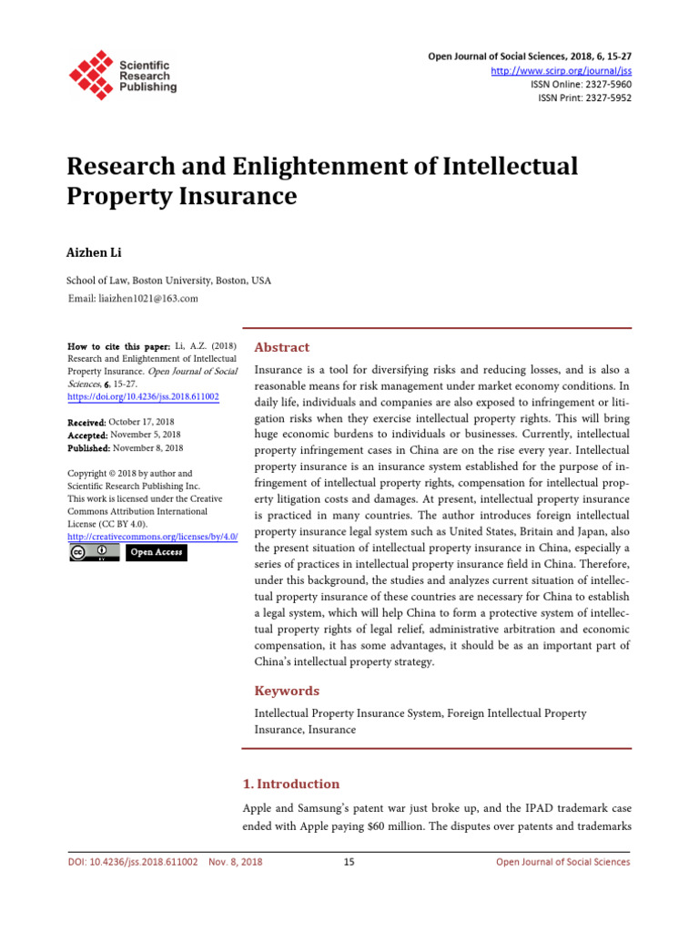JSS 2018110713353306 | PDF | Insurance | Intellectual Property