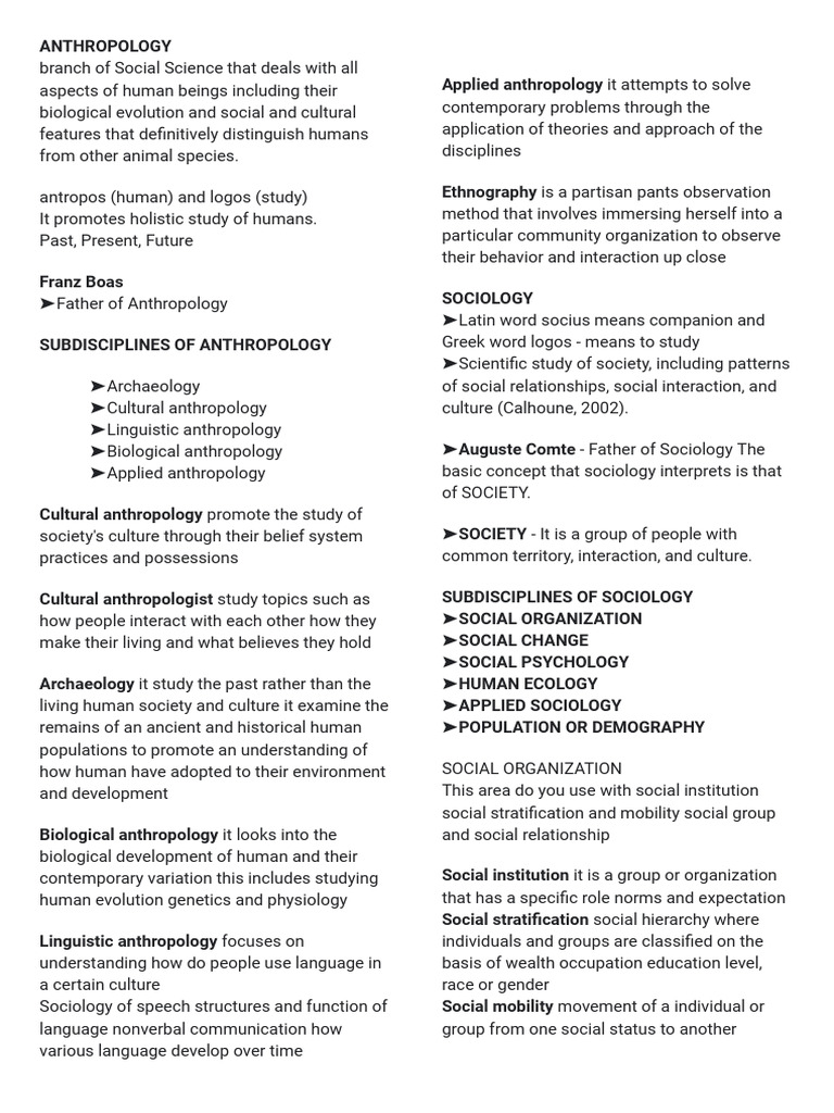 Overview of Anthropology and Sociology | PDF | Socialization | Gender