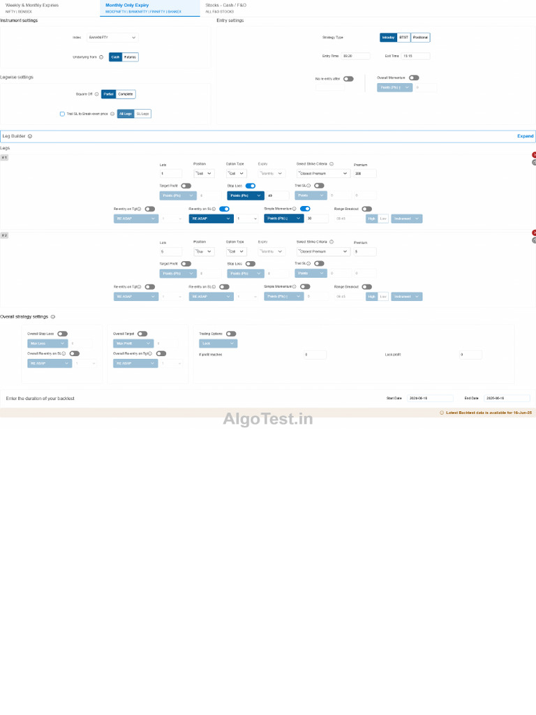 Algotest - Strategy - Trading Friday C Sell - Rt34nx1a7xf175009001 | PDF