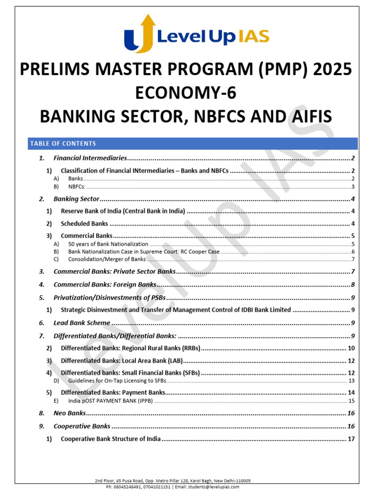 Banking Sector and NBFCS | PDF | Banks | Reserve Bank Of India