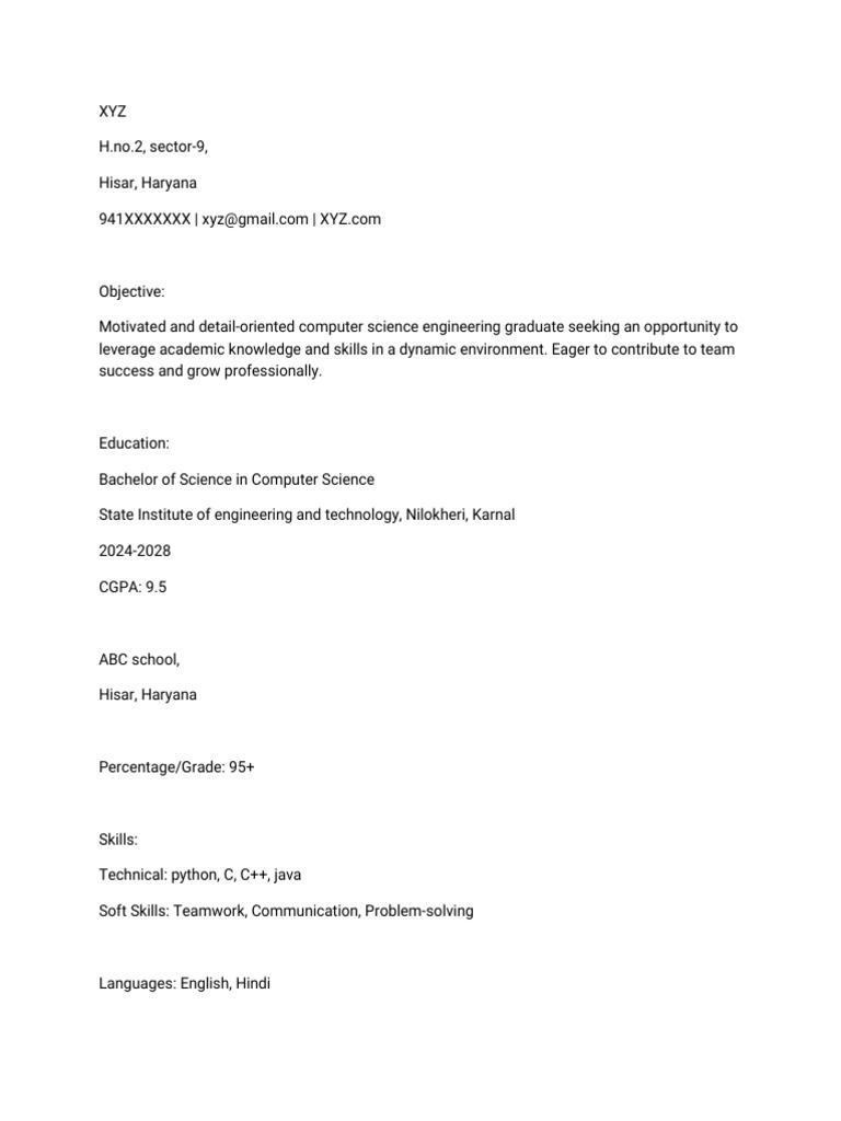 Resume Building | PDF