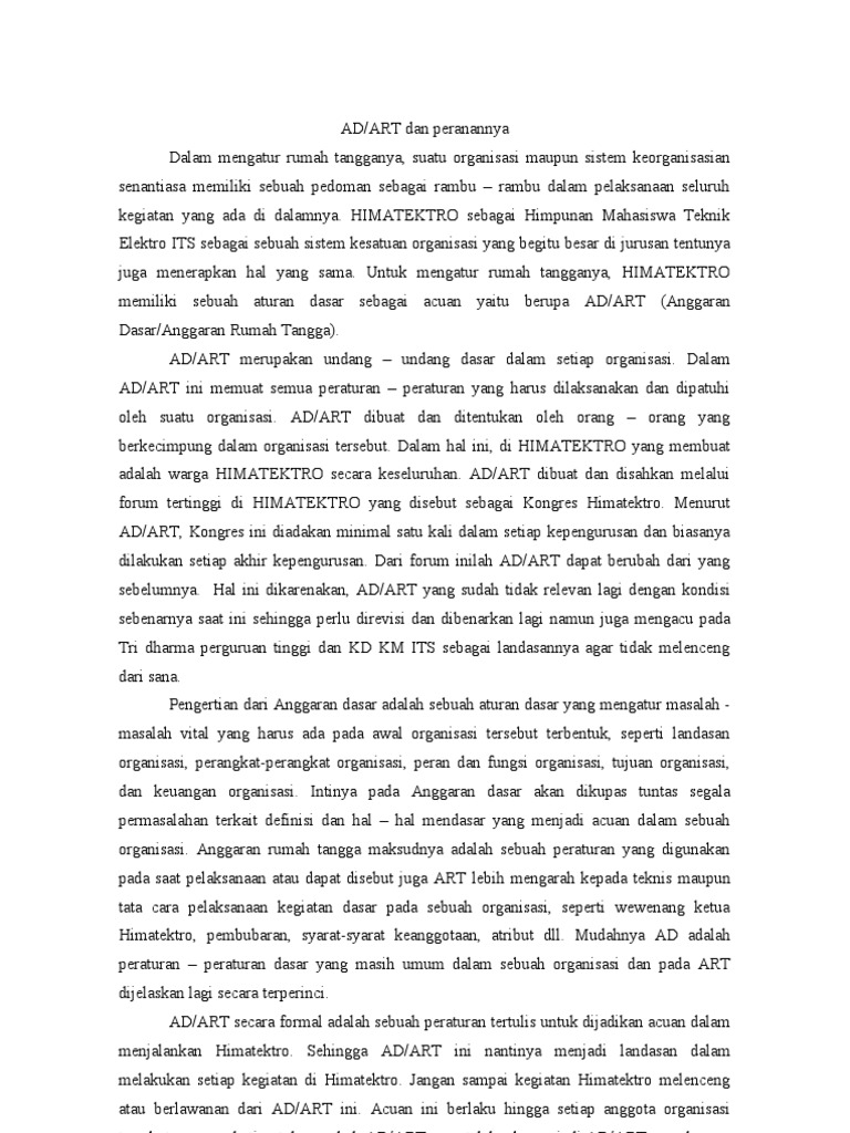 Peranan AD Art Organisasi | PDF