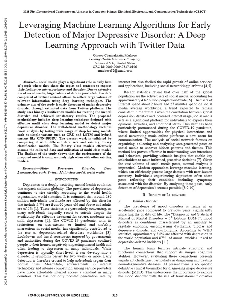 Leveraging Machine Learning Algorithms For Early Detection of Major ...