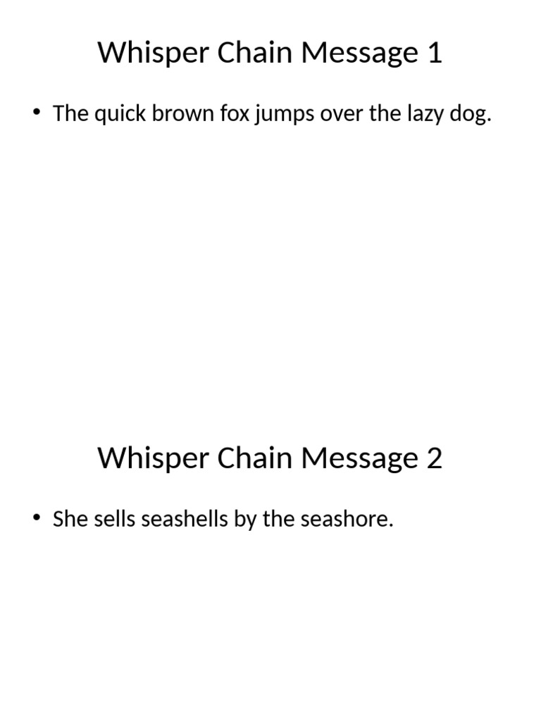 Whisper Chain Messages | PDF