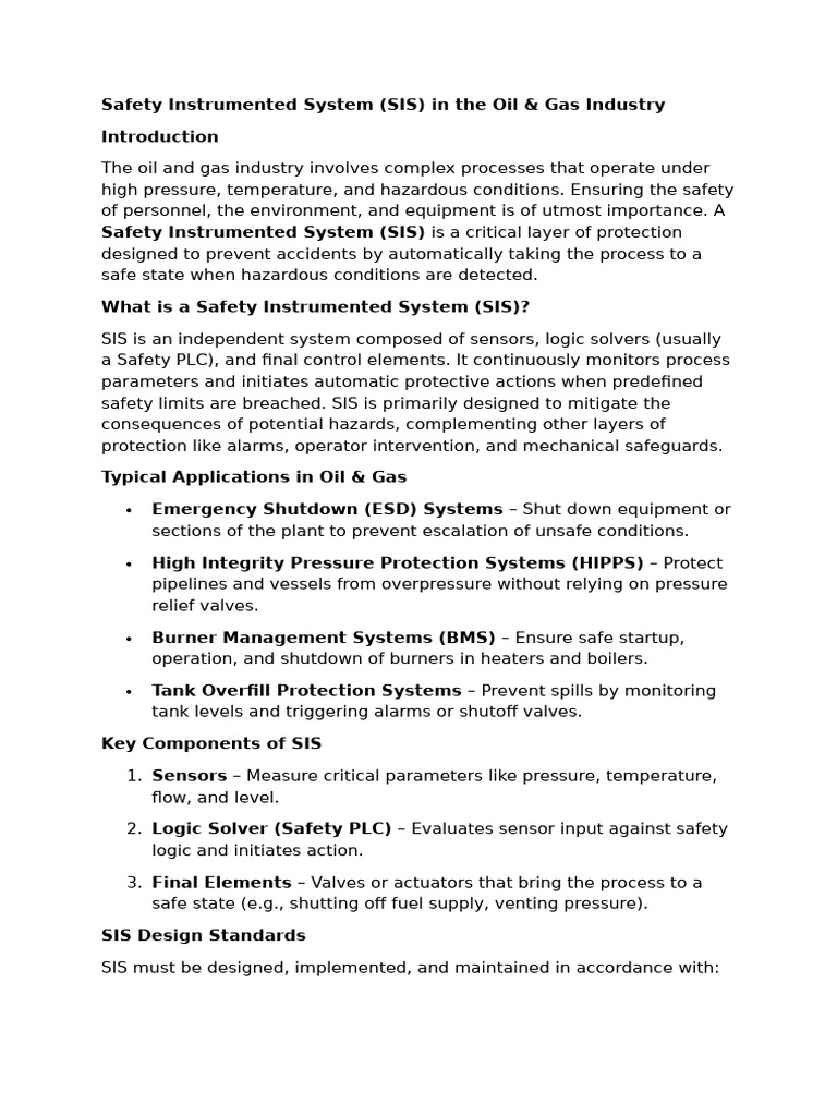 Safety Instrumented System-1 | PDF | Safety