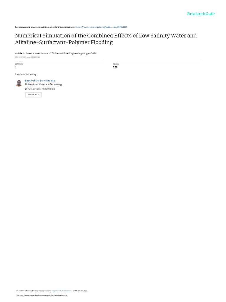 Low Salinity and ASP Flooding Simulation | PDF | Enhanced Oil Recovery ...