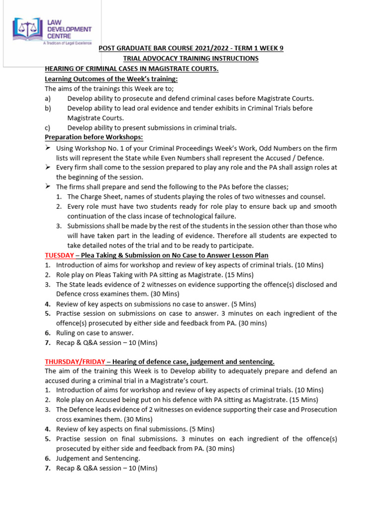 Trial Advocacy Training for Criminal Cases | PDF | Trials | Crime ...