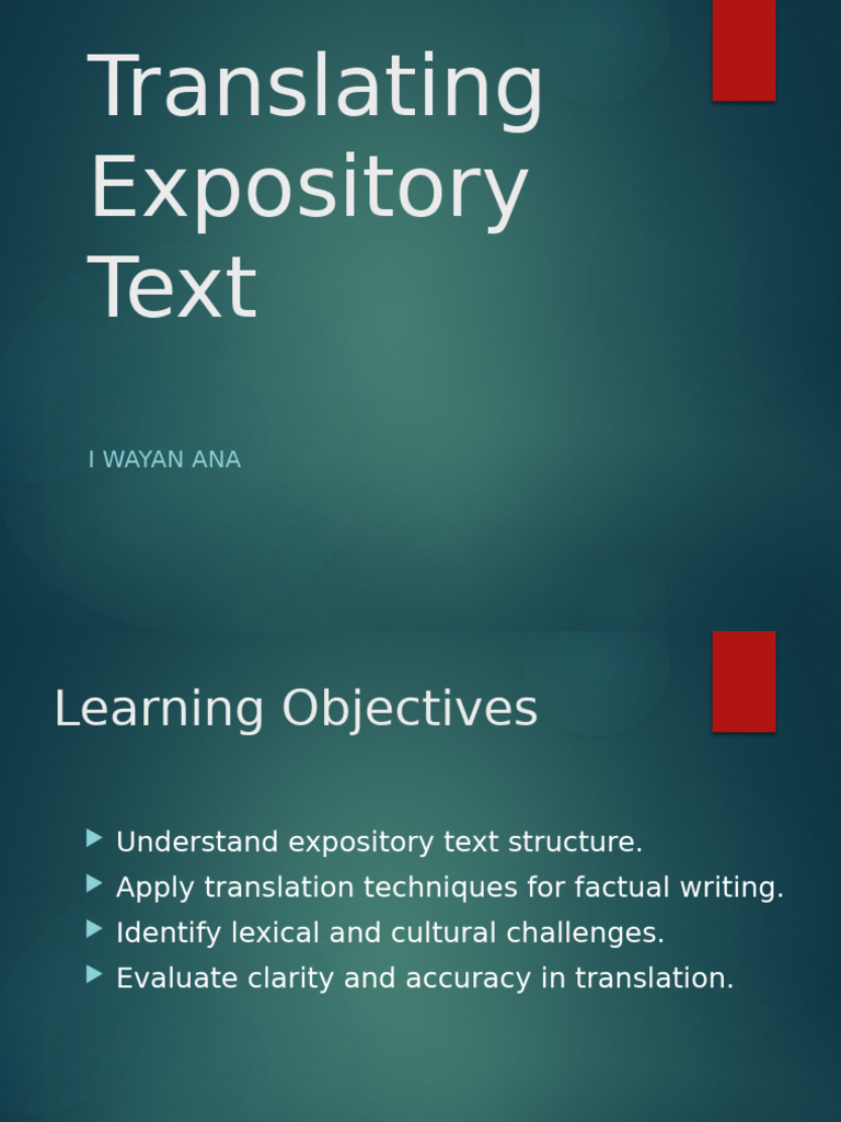 12 Translating Expository Text Lecture | PDF