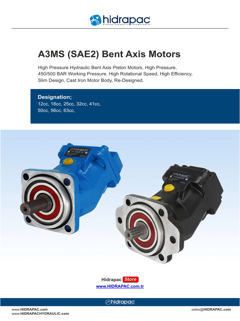 A3MS Bent Axes Hydraulic Motors | PDF | Horsepower | Pump
