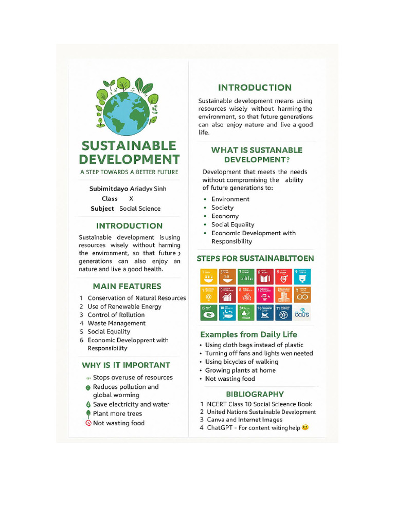 Sustainable Development Project Final Pages | PDF