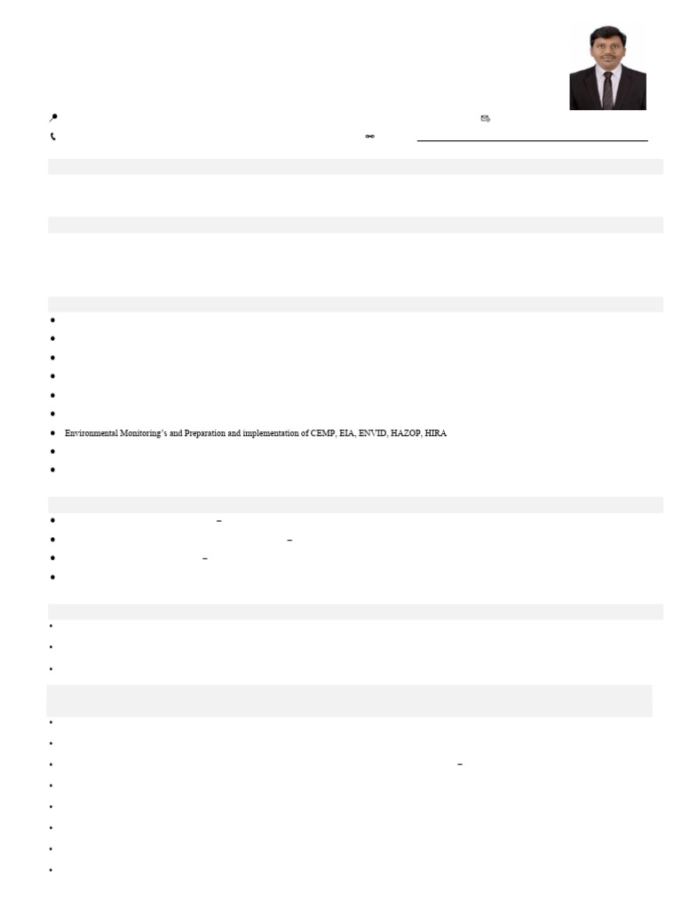 Environmental & Sustainability Engineer Profile | PDF | Environmental ...