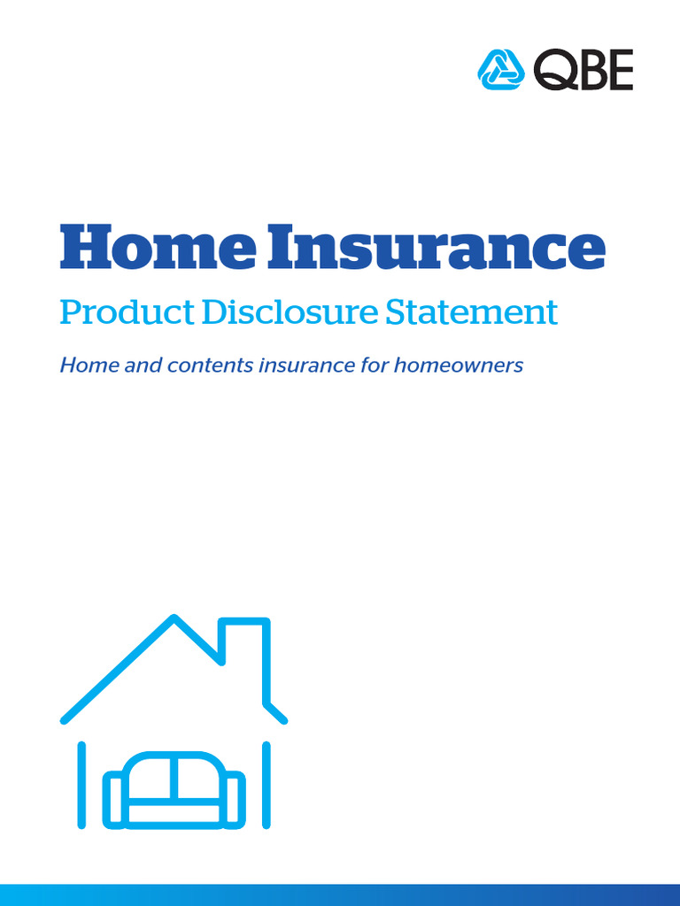QBE Home Insurance Product Disclosure | PDF | Insurance | Underwriting