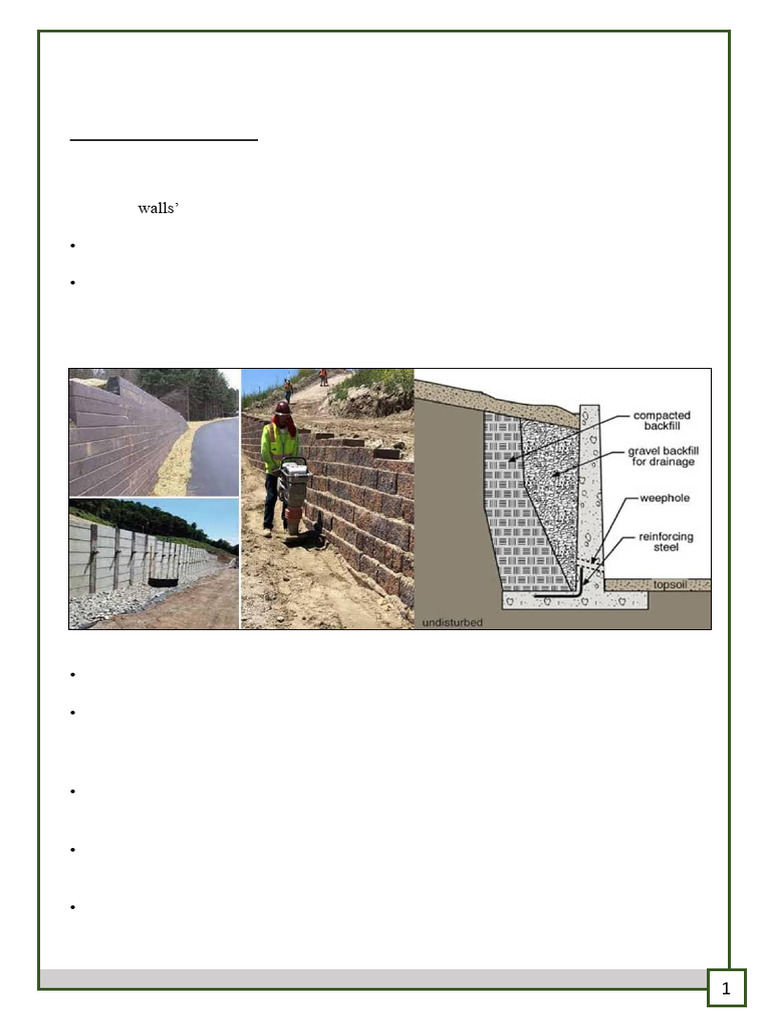 Types and Benefits of Retaining Walls | PDF | Deep Foundation | Concrete