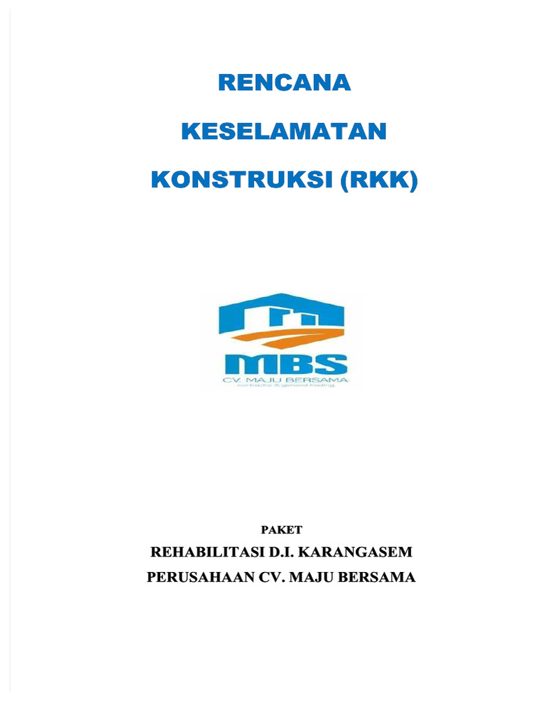 Rencana Keselamatan Konstruksi RKK | PDF