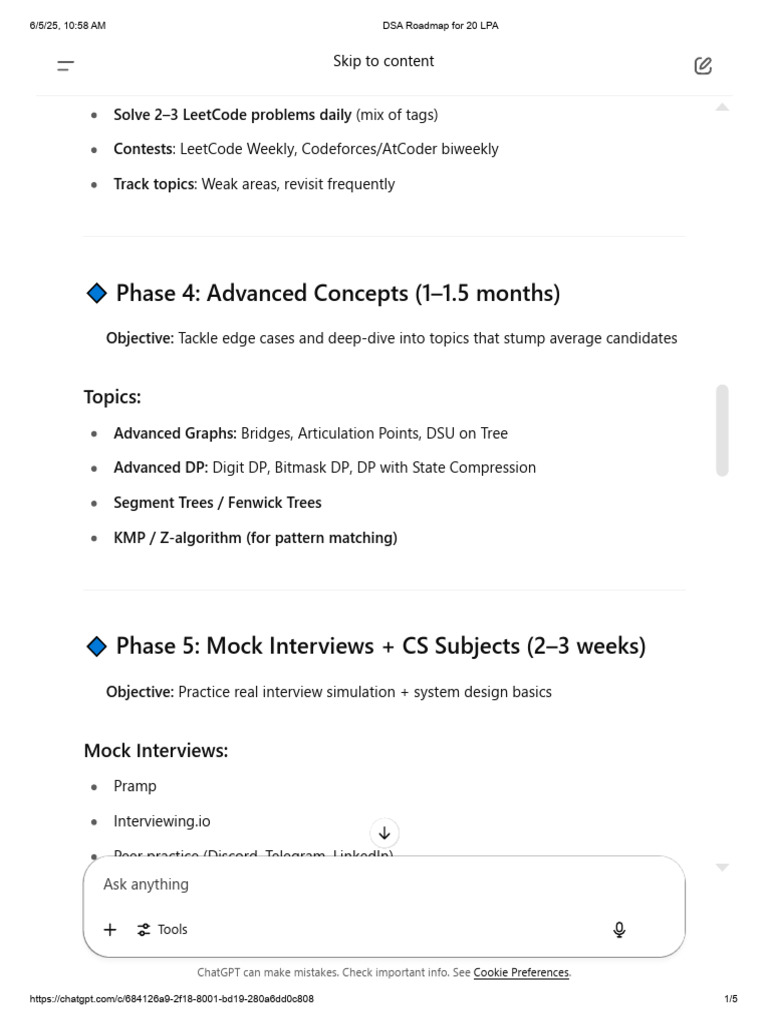 DSA Roadmap for HighPaying Jobs PDF