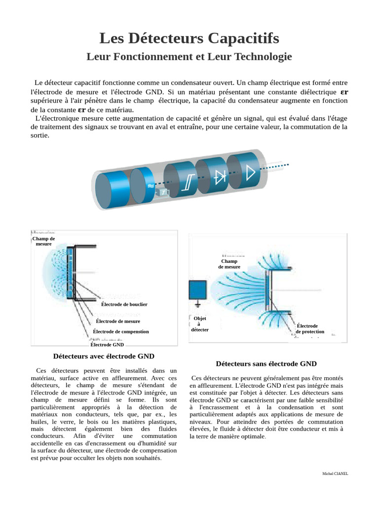 Fonctionnement des Détecteurs Capacitifs | PDF | Permittivité ...