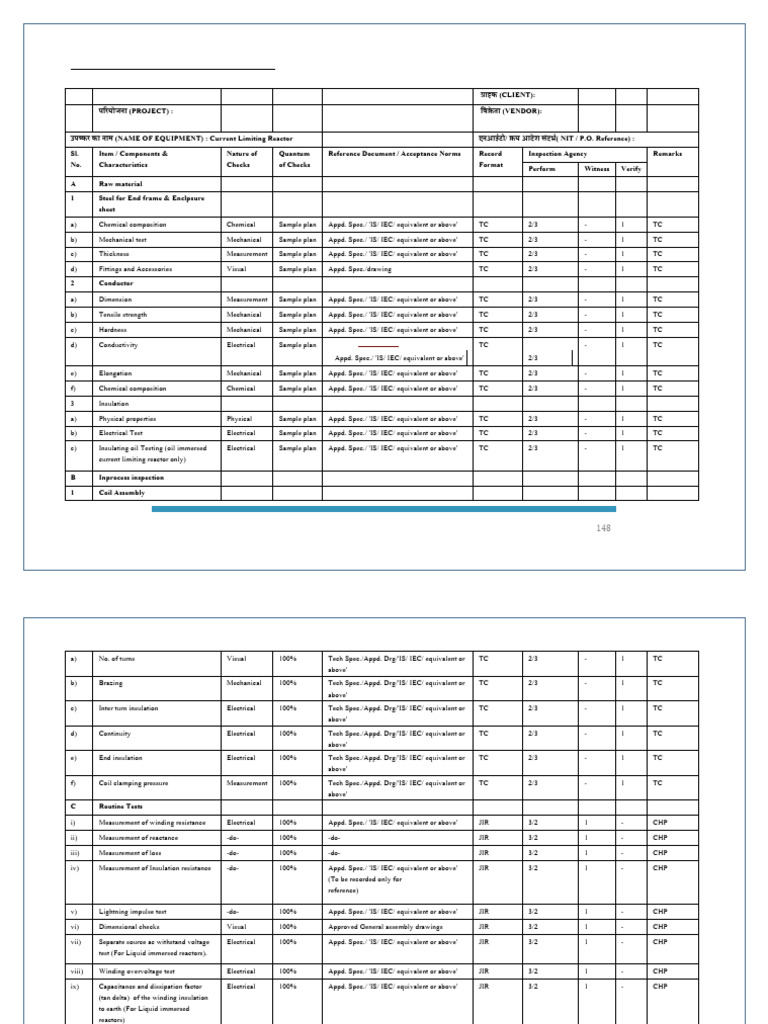 Current Limiting Reactor Inspection Guide | PDF | Insulator ...