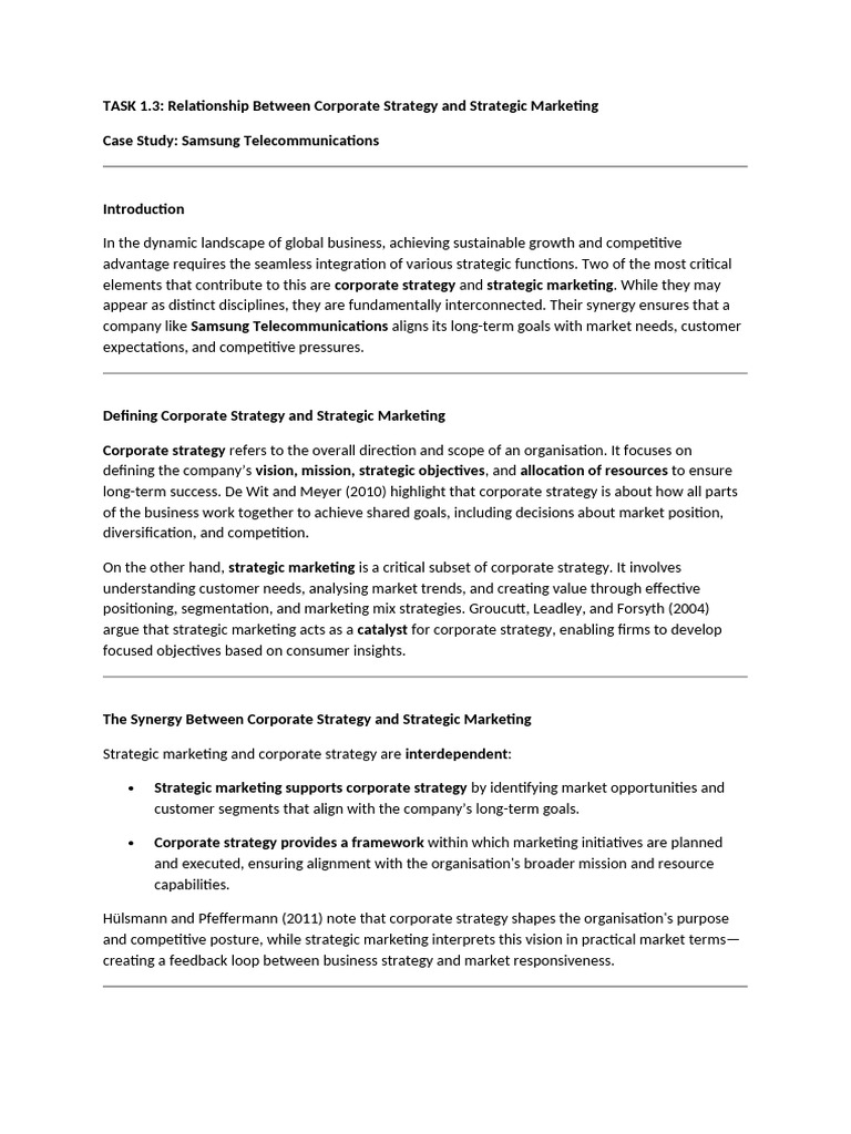 SML Strategic Marketing 4 | PDF | Strategic Management | Marketing Strategy
