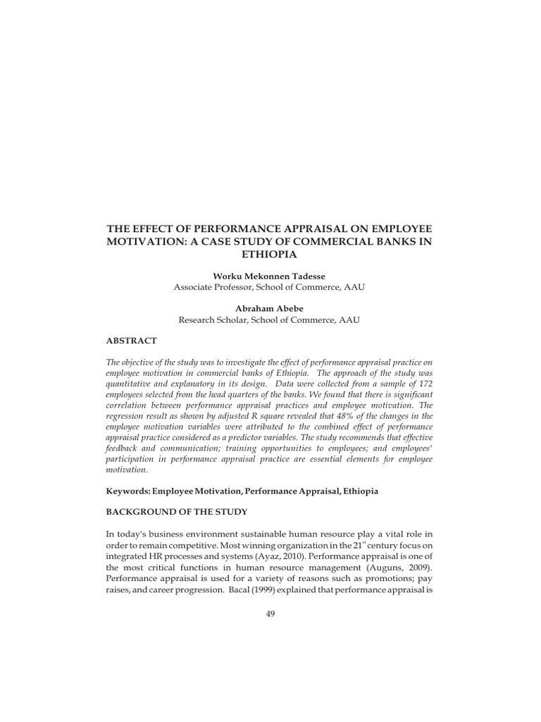 Performance Appraisal Impact on Motivation | PDF | Performance ...