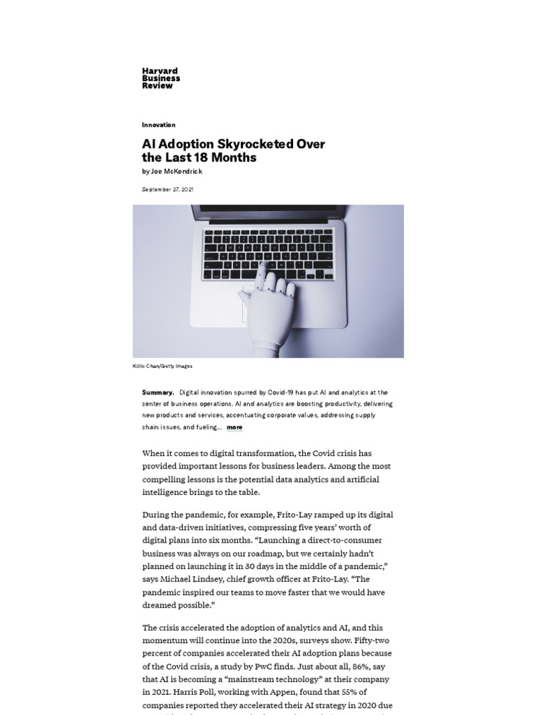 AI Adoption Surge Post-COVID Insights | PDF | Artificial Intelligence ...
