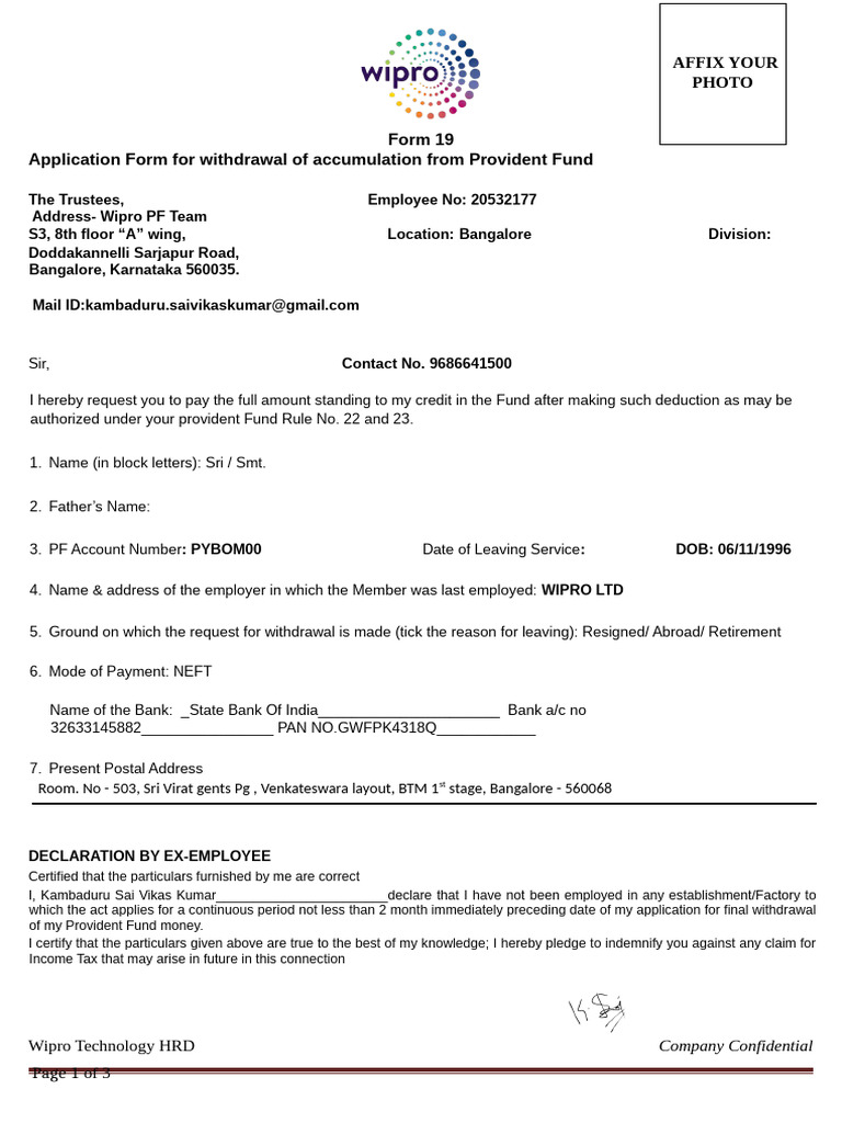 New Form19 Application 4 | PDF