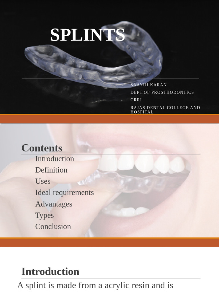 Overview of Kingsley Splint Usage | PDF | Dentistry Branches | Dental ...